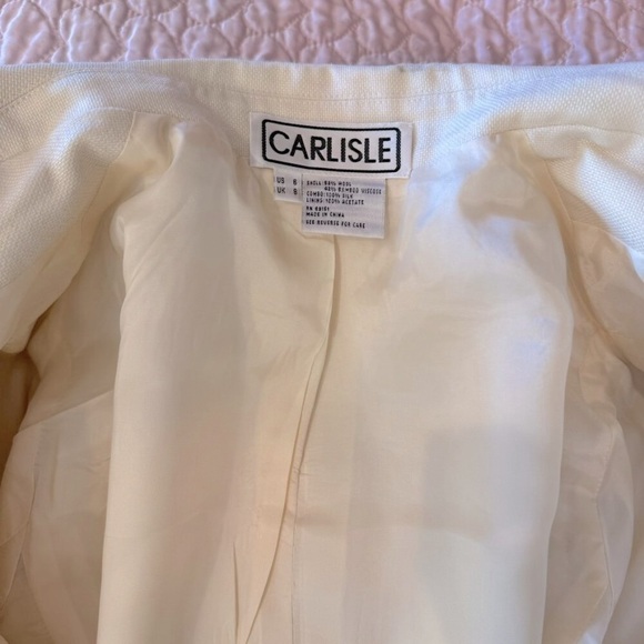 Carlisle Silk Suit Set skirt jacket 2 two pieces animal print cream pristine - Picture 7 of 16